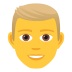 👱‍♂️ man: blond hair display on JoyPixels